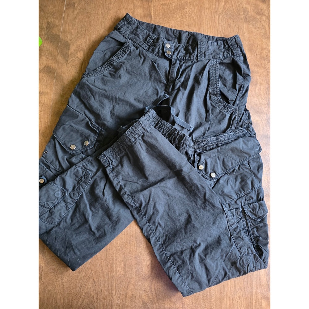 RLX Ralph Lauren Black Multi Pocket Utility Paratrooper Cargo Pant women 2 25x31